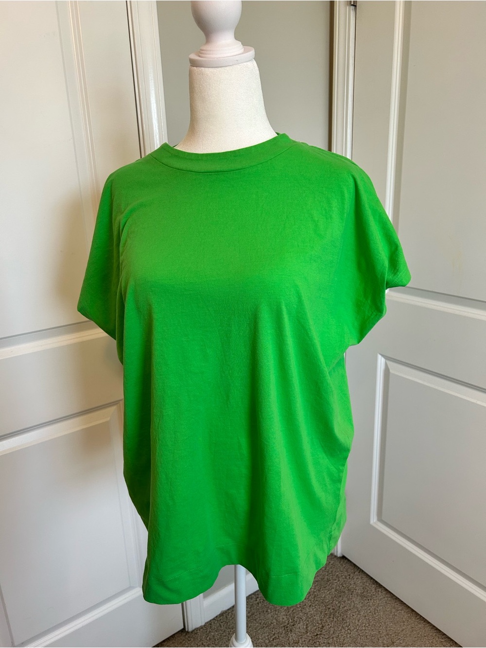 Mango Mock Neck T-Shirt in Bright Green